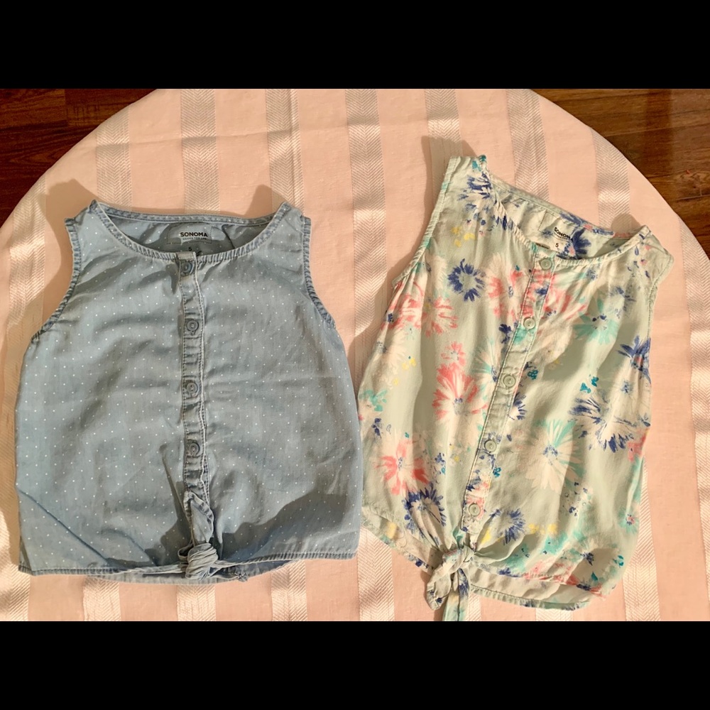 2 Sonoma girls summer tie front shirts